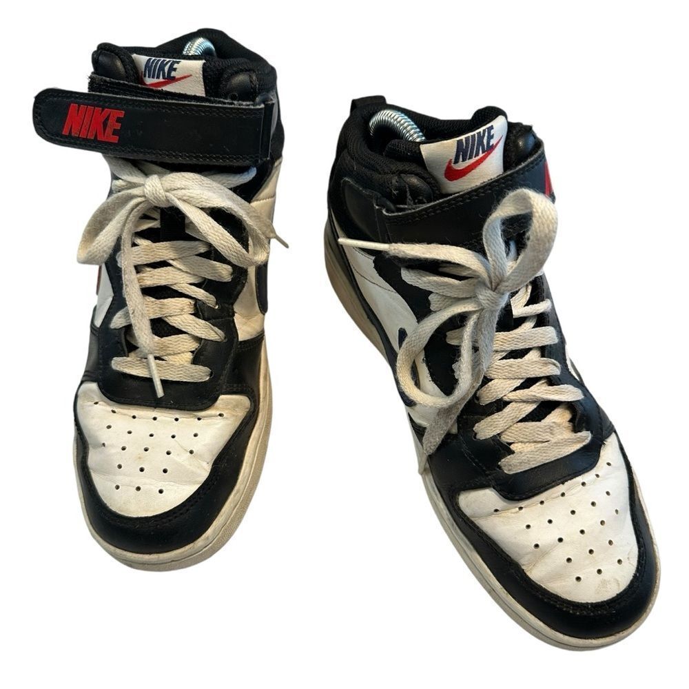 Nike Court Borough Mid 2 White Blue University Red sneakers laced Velcro 6.5 / 8